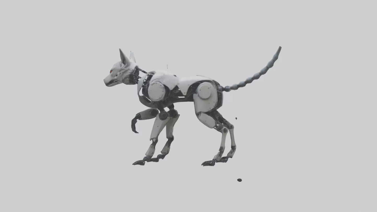 3D model Robot version of a wolf model VR / AR / low-poly