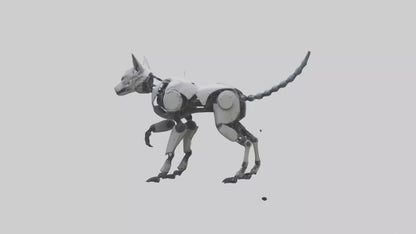 3D model Robot version of a wolf model VR / AR / low-poly