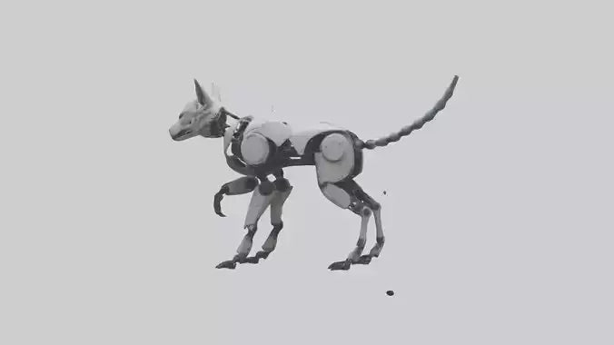 3D model Robot version of a wolf model VR / AR / low-poly