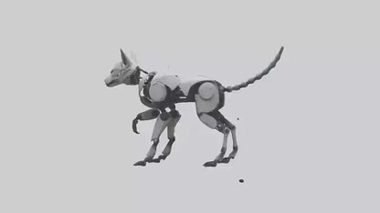 3D model Robot version of a wolf model VR / AR / low-poly