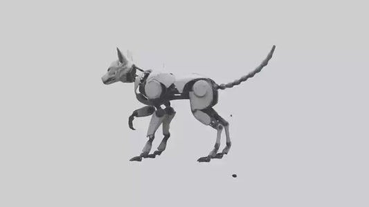 3D model Robot version of a wolf model VR / AR / low-poly