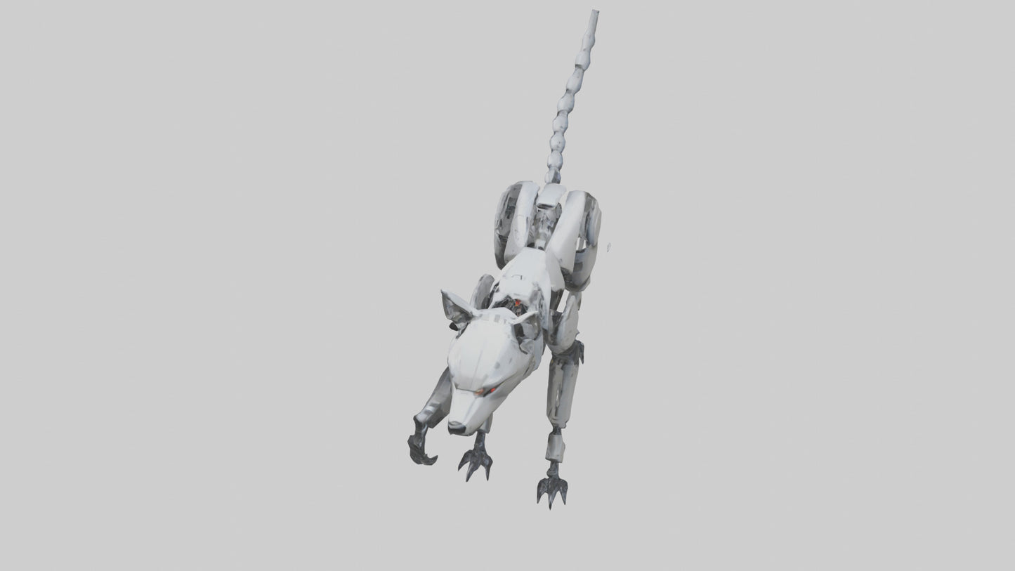 3D model Robot version of a wolf model VR / AR / low-poly