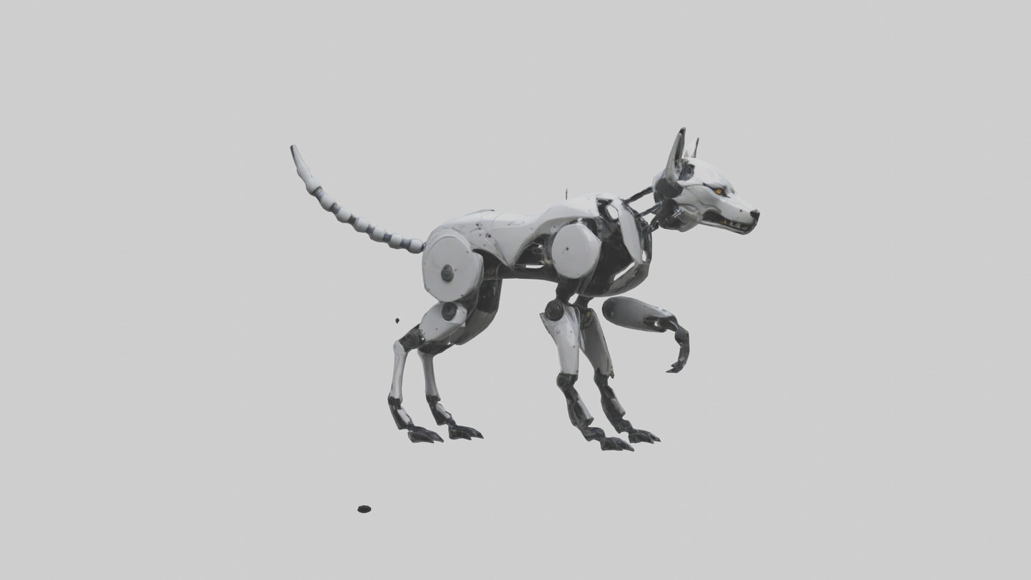 3D model Robot version of a wolf model VR / AR / low-poly