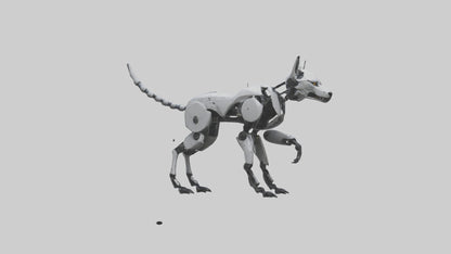 3D model Robot version of a wolf model VR / AR / low-poly
