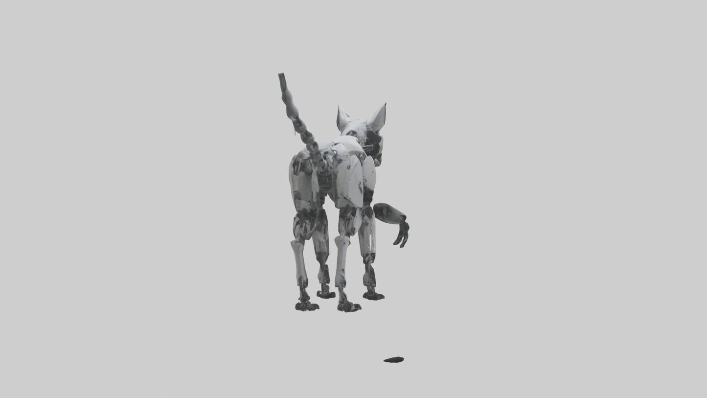 3D model Robot version of a wolf model VR / AR / low-poly