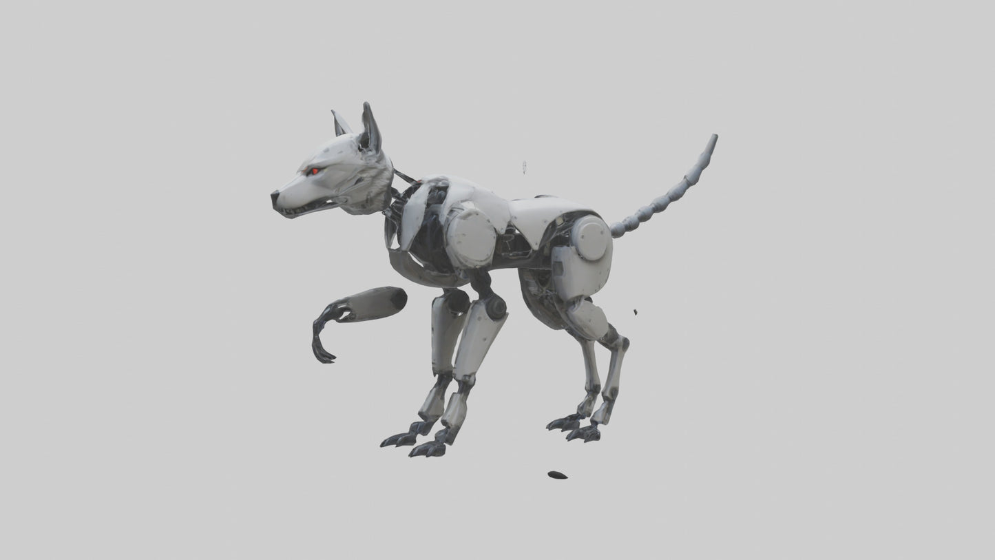 3D model Robot version of a wolf model VR / AR / low-poly