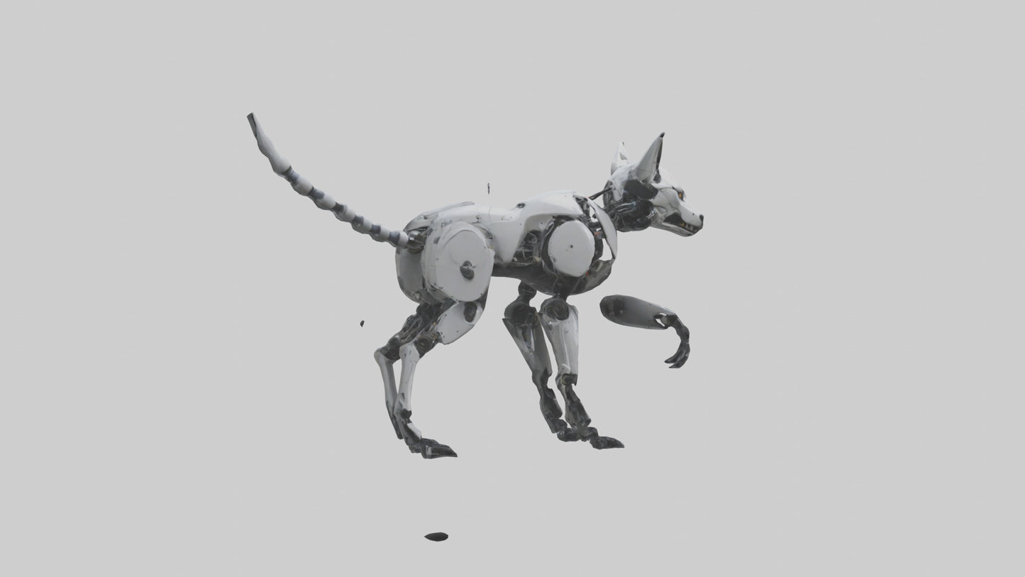 3D model Robot version of a wolf model VR / AR / low-poly