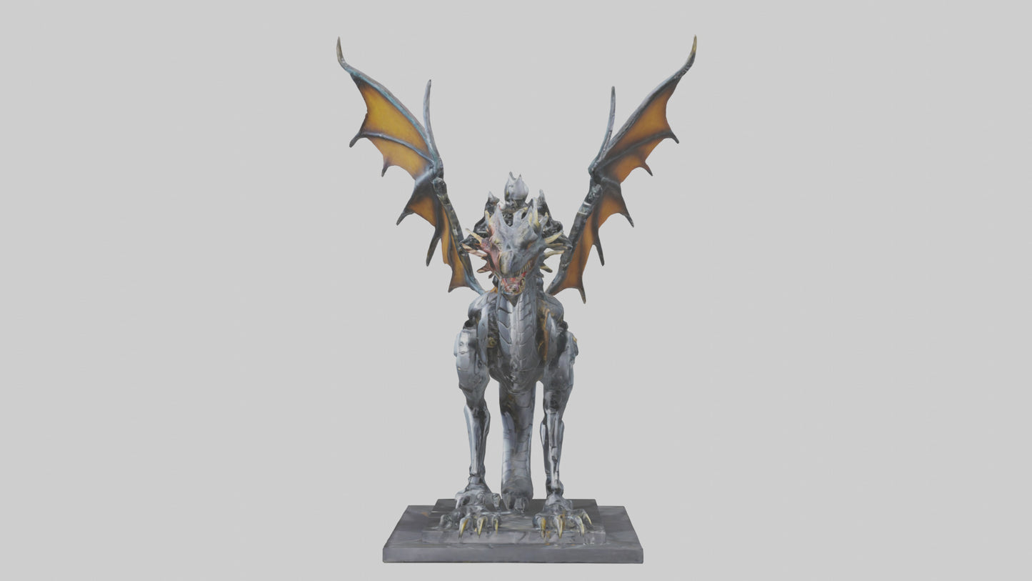 Robotic Dragon Rider statue model 3D model