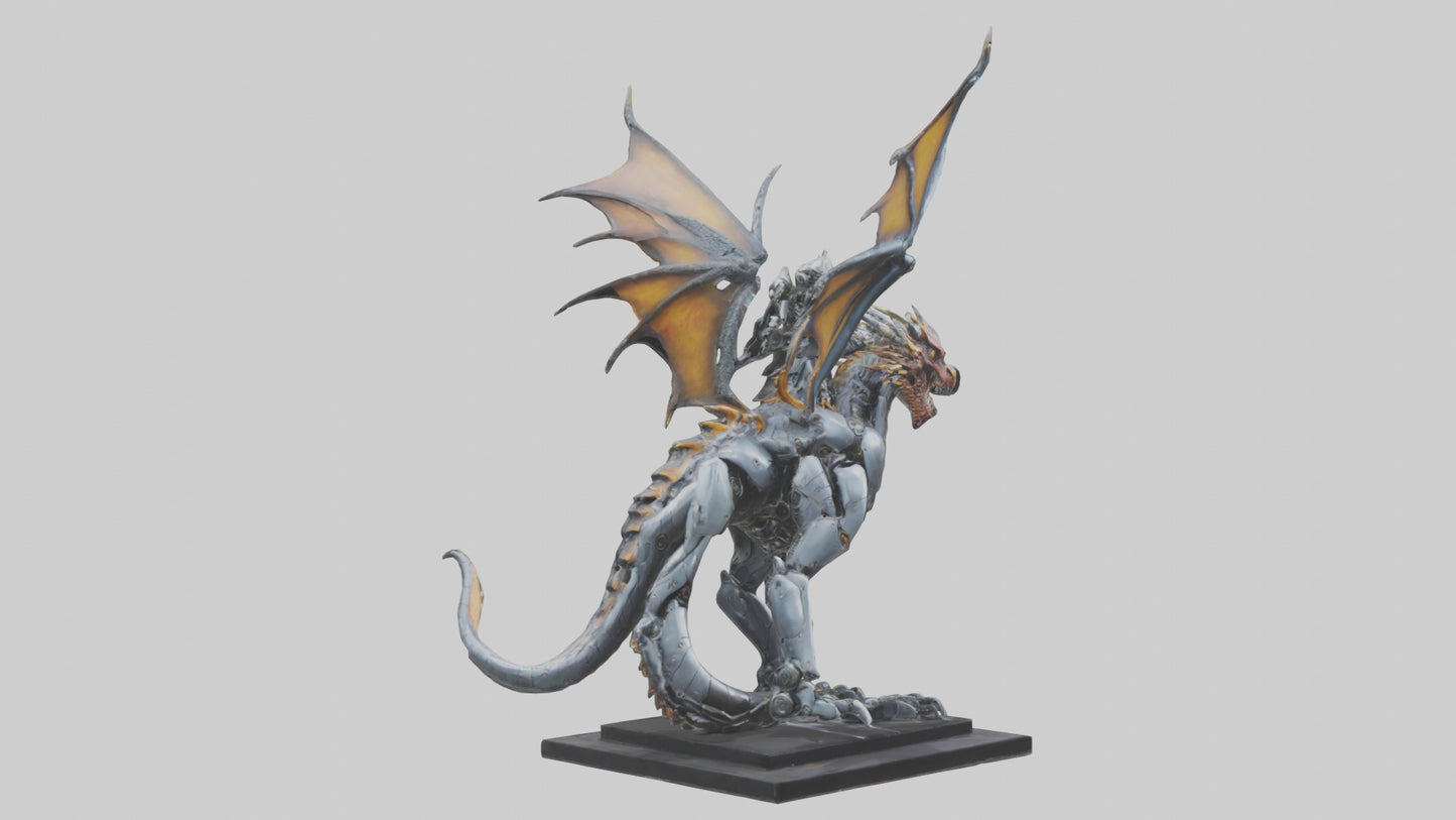Robotic Dragon Rider statue model 3D model