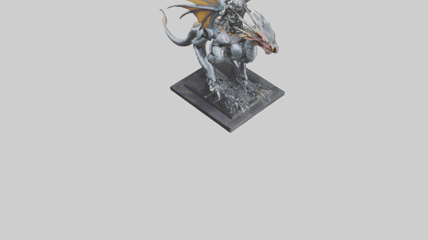 Robotic Dragon Rider statue model 3D model