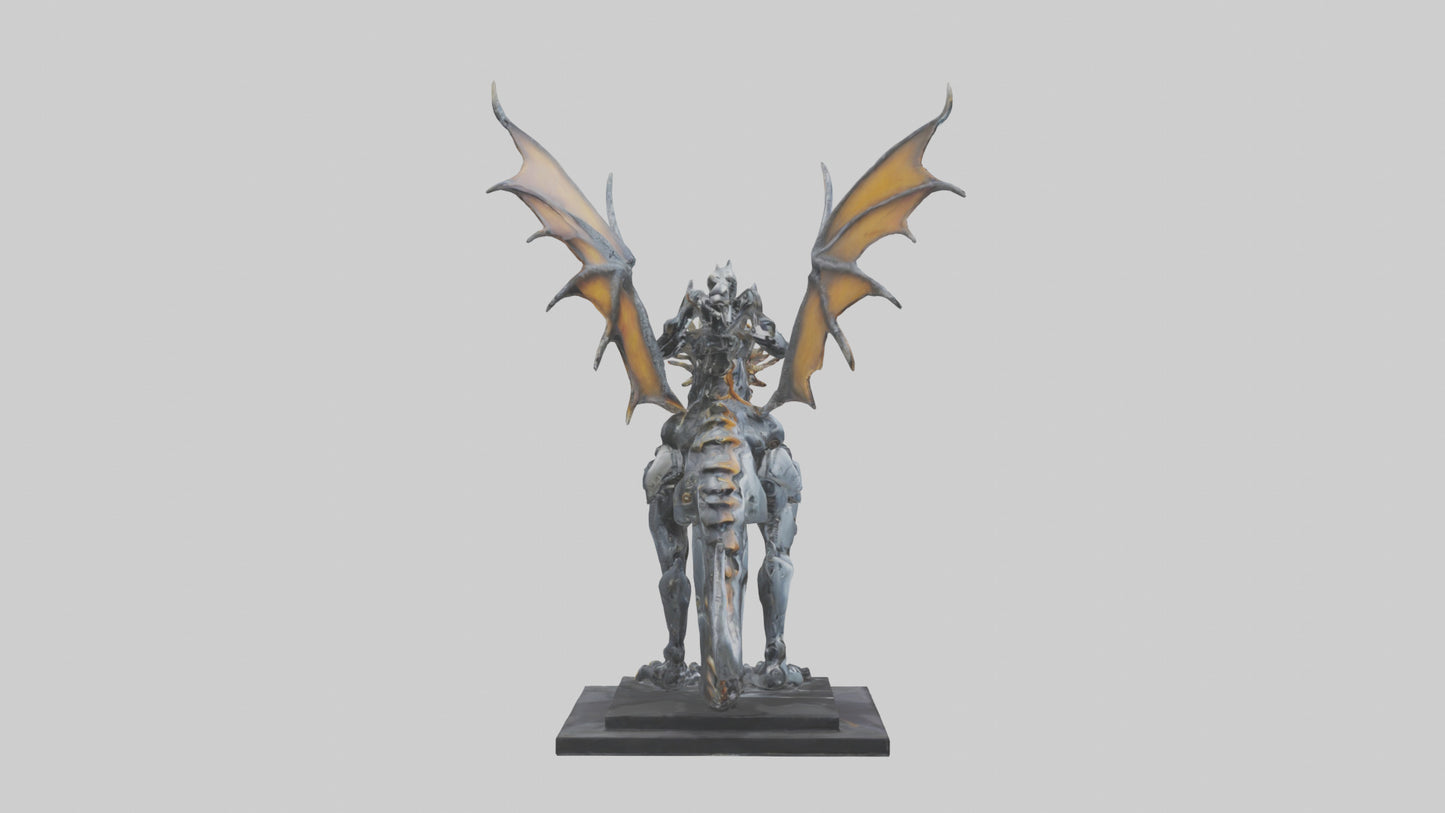 Robotic Dragon Rider statue model 3D model