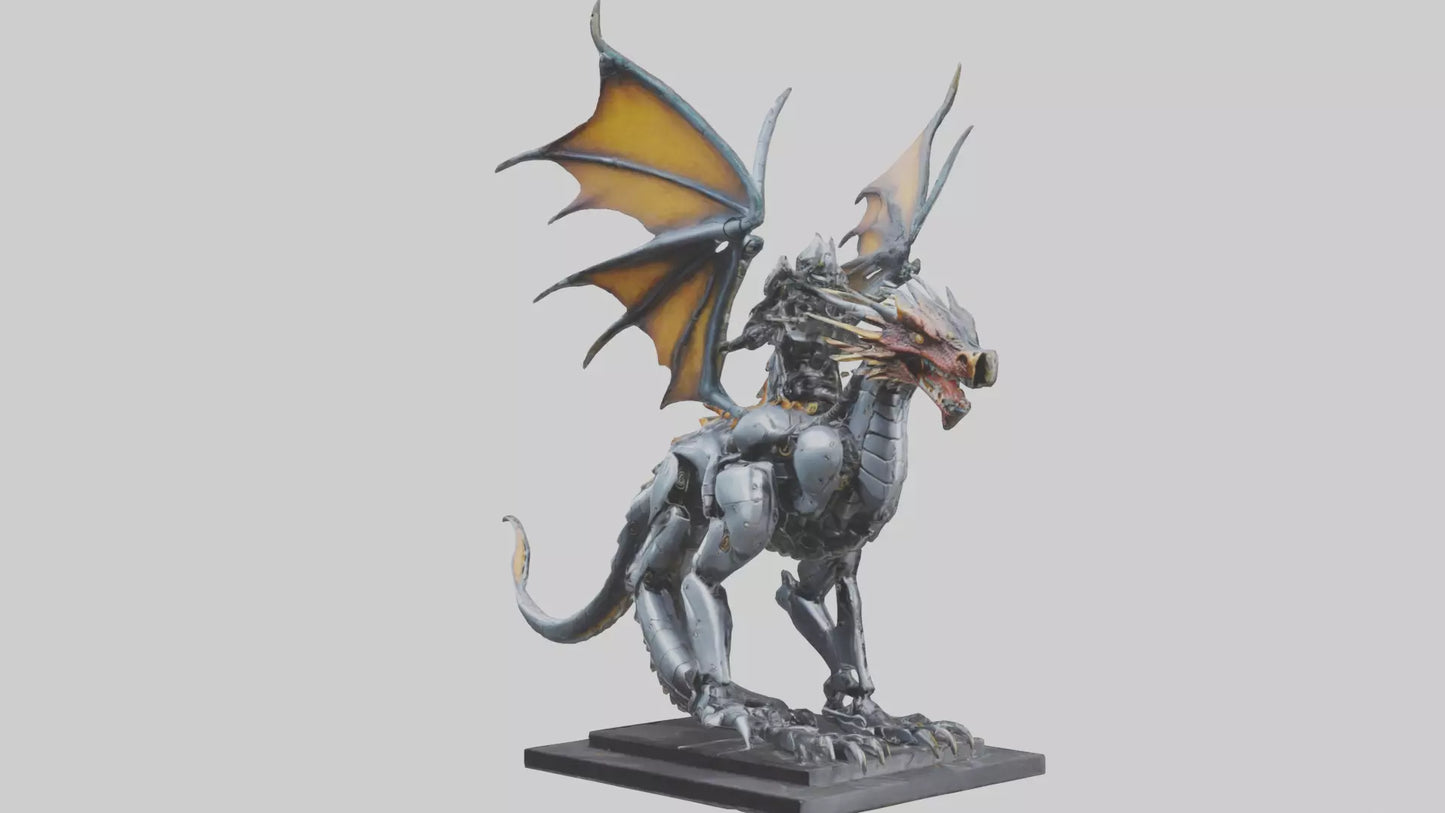 Robotic Dragon Rider statue model 3D model