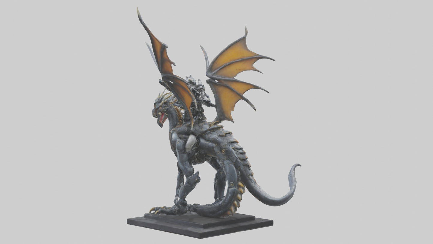 Robotic Dragon Rider statue model 3D model