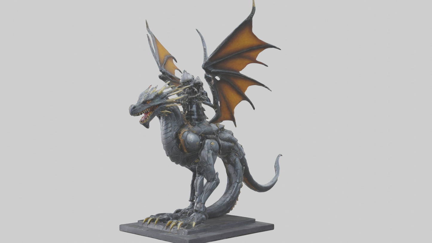 Robotic Dragon Rider statue model 3D model