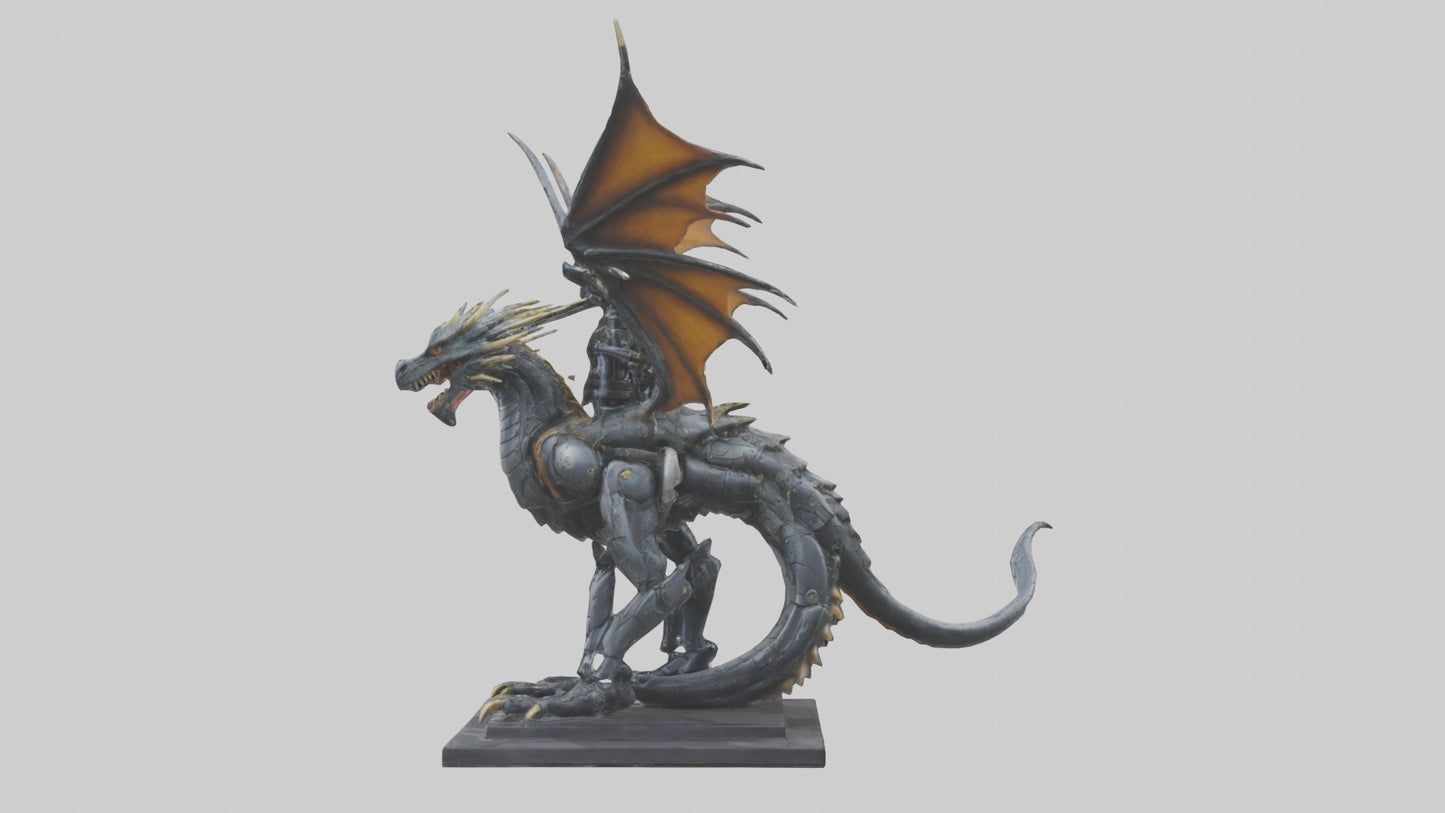 Robotic Dragon Rider statue model 3D model