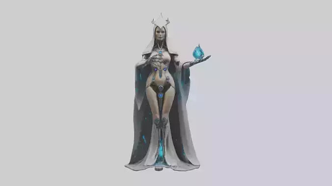 Robotic Sorceress statue model 3D model