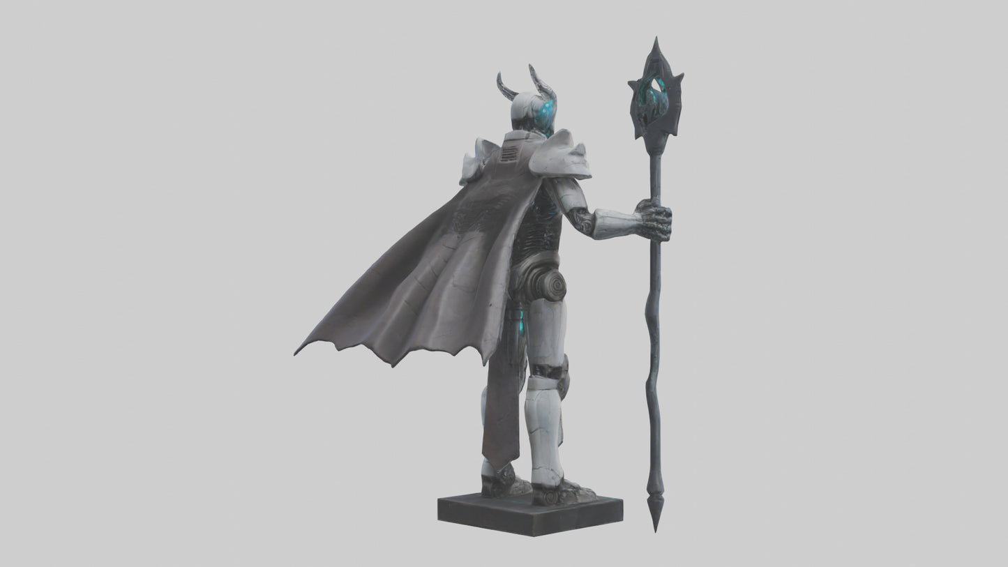 3D model RoboWarlock statue model VR / AR / low-poly