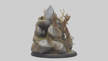 3D model Rock and Root Sculpture model VR / AR / low-poly