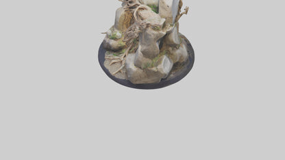 3D model Rock and Root Sculpture model VR / AR / low-poly
