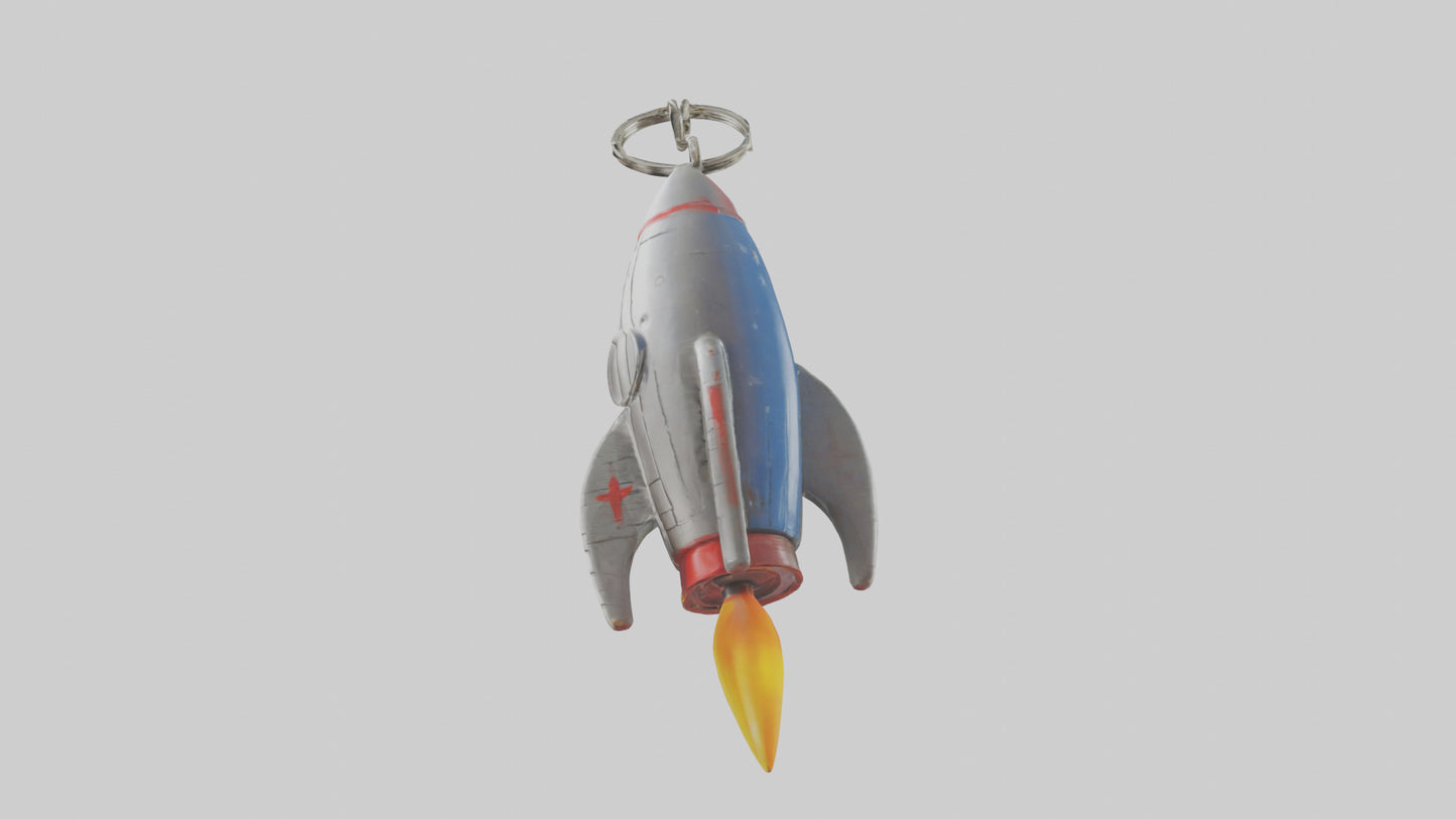 3D model Rocket ship keychain model VR / AR / low-poly