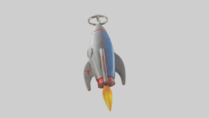 3D model Rocket ship keychain model VR / AR / low-poly