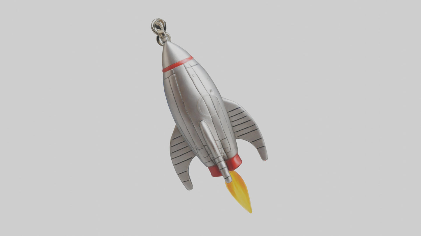 3D model Rocket ship keychain model VR / AR / low-poly
