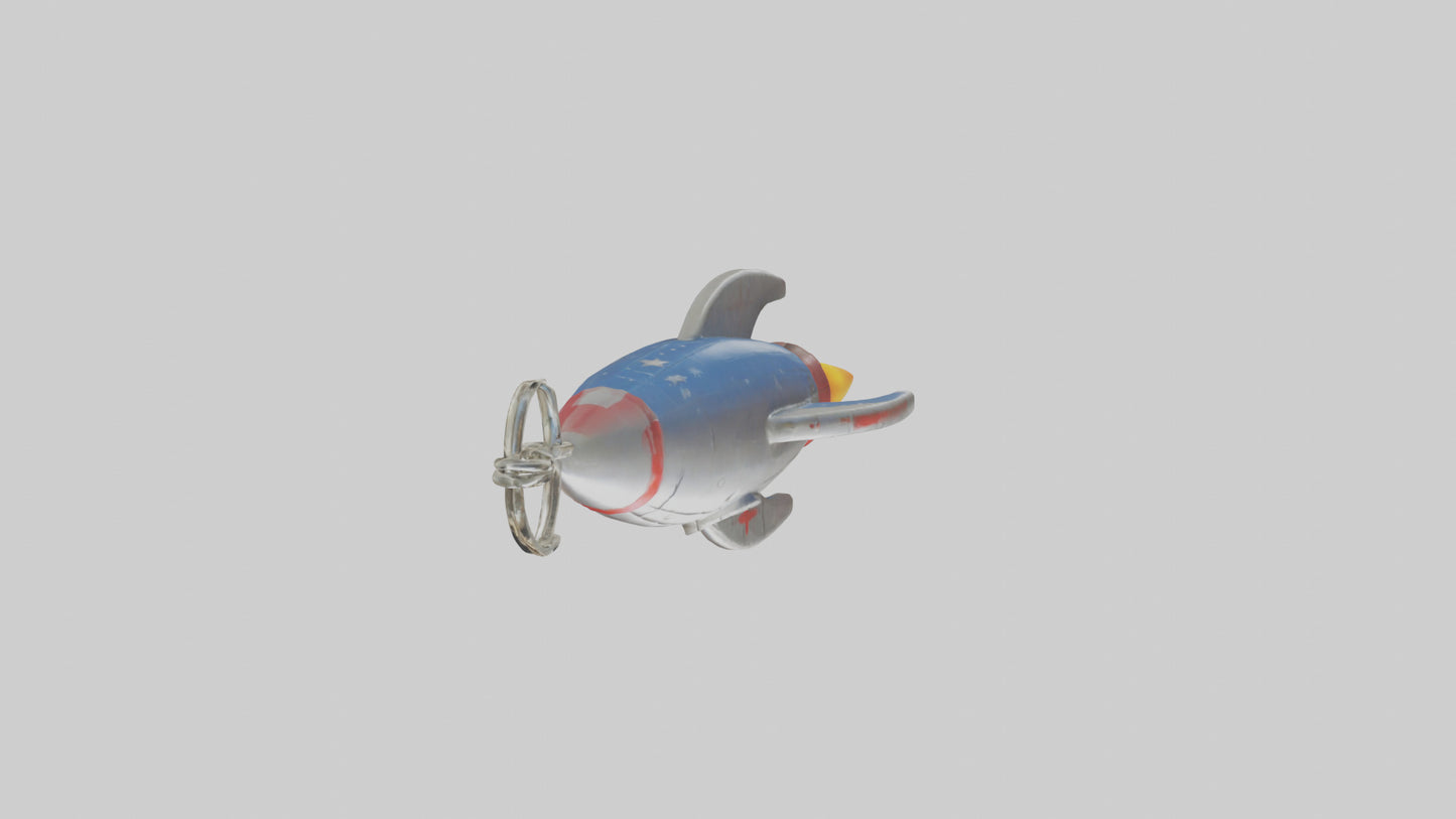 3D model Rocket ship keychain model VR / AR / low-poly