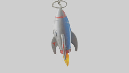 3D model Rocket ship keychain model VR / AR / low-poly