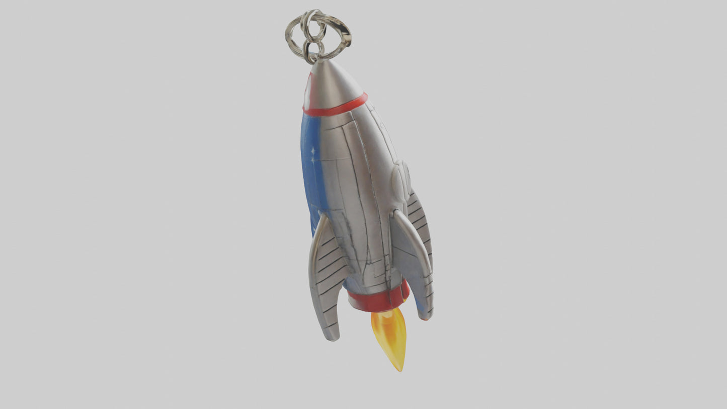 3D model Rocket ship keychain model VR / AR / low-poly