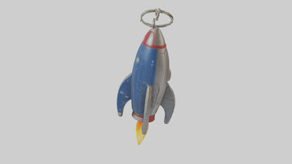 3D model Rocket ship keychain model VR / AR / low-poly