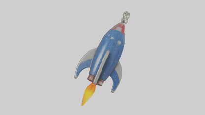 3D model Rocket ship keychain model VR / AR / low-poly