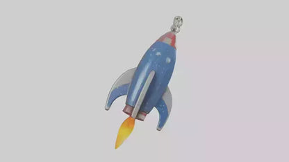 3D model Rocket ship keychain model VR / AR / low-poly