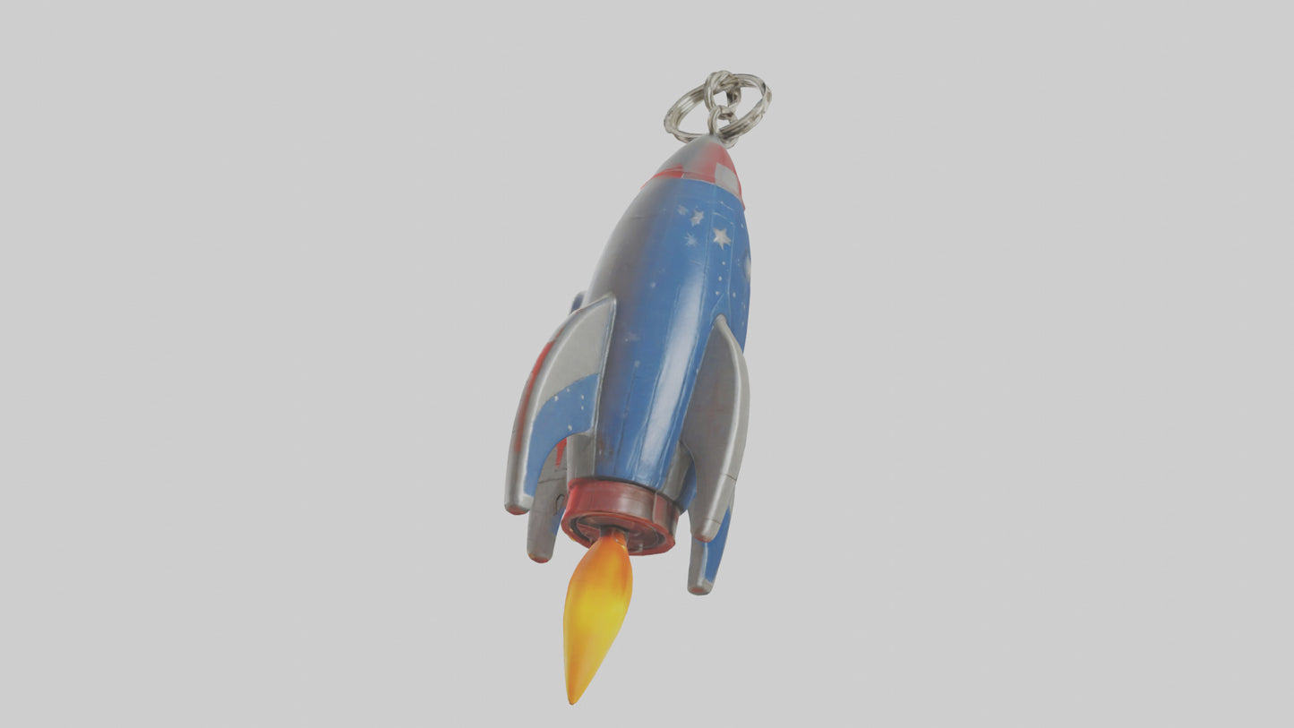 3D model Rocket ship keychain model VR / AR / low-poly