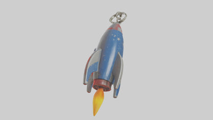3D model Rocket ship keychain model VR / AR / low-poly