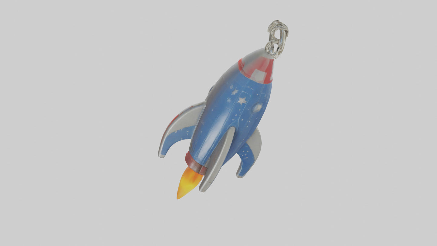 3D model Rocket ship keychain model VR / AR / low-poly