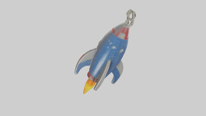 3D model Rocket ship keychain model VR / AR / low-poly