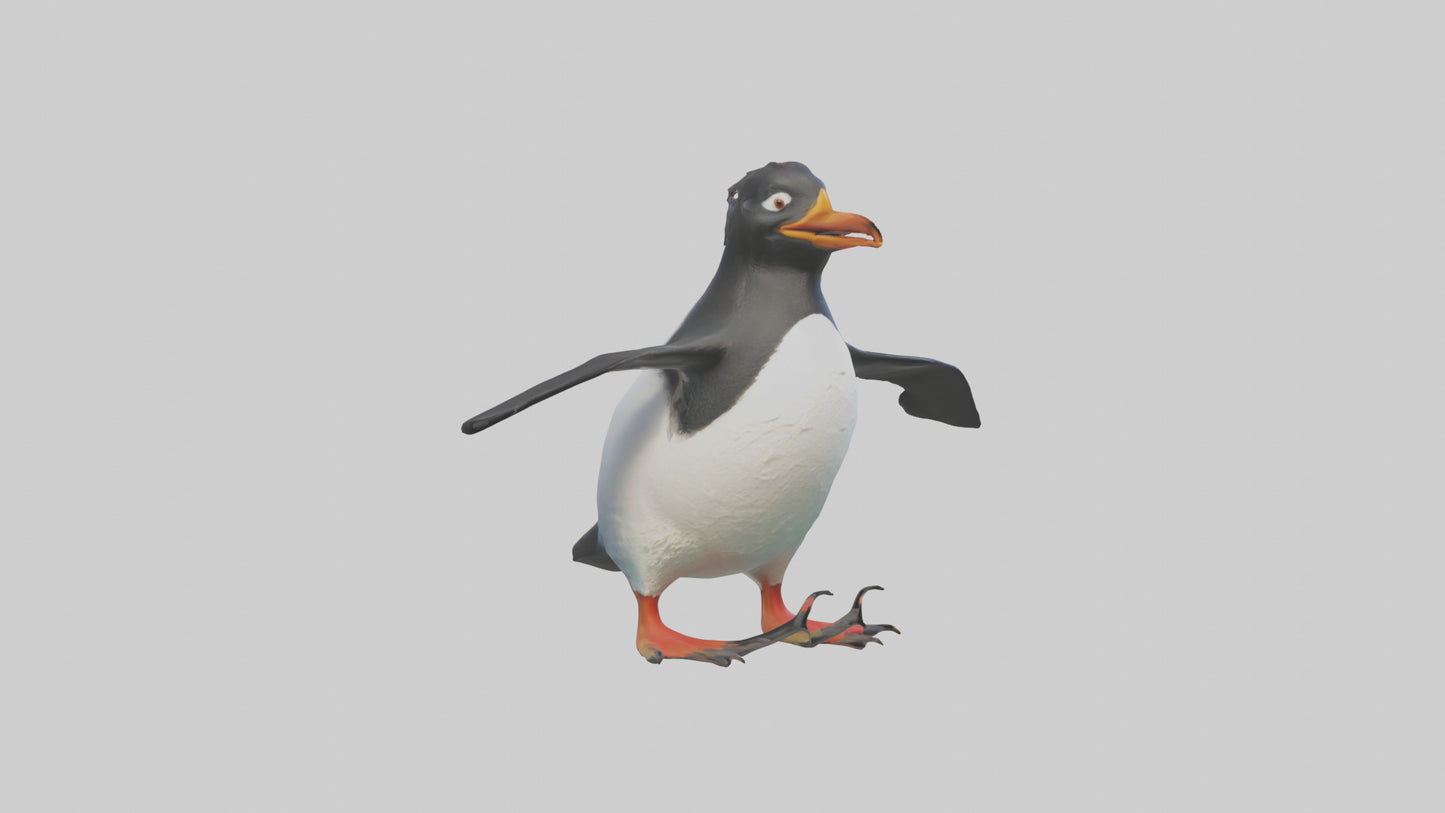 Rockhopper Penguin hopping model 3D model