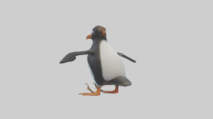 Rockhopper Penguin hopping model 3D model