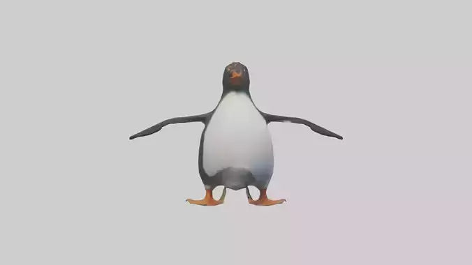 Rockhopper Penguin hopping model 3D model