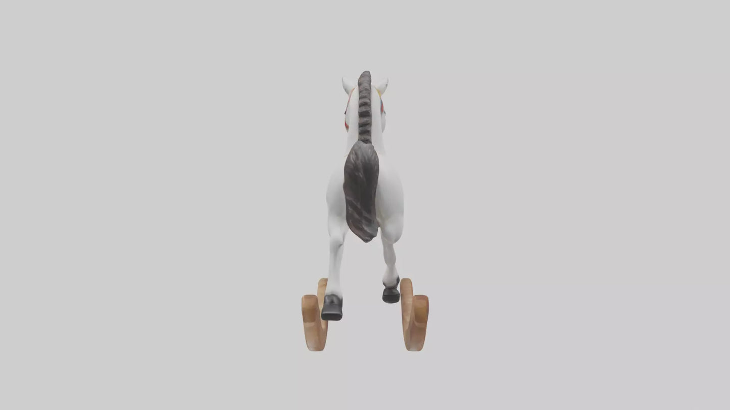 3D model Rocking Horse statue model VR / AR / low-poly