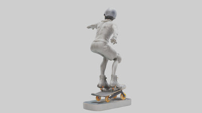 3D model Rollerblader Performing Trick statue model VR / AR / low-poly