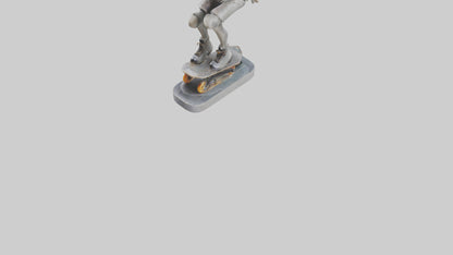 3D model Rollerblader Performing Trick statue model VR / AR / low-poly
