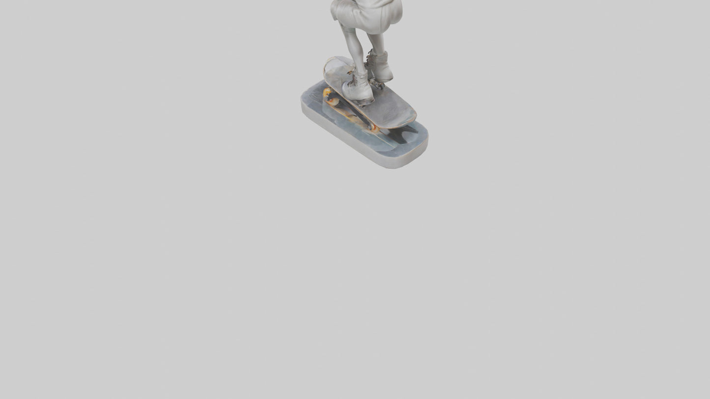 3D model Rollerblader Performing Trick statue model VR / AR / low-poly