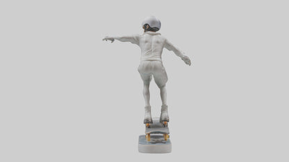 3D model Rollerblader Performing Trick statue model VR / AR / low-poly