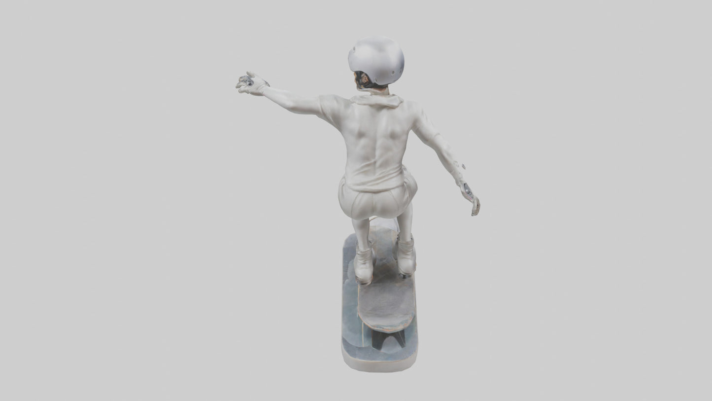 3D model Rollerblader Performing Trick statue model VR / AR / low-poly