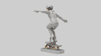 3D model Rollerblader Performing Trick statue model VR / AR / low-poly