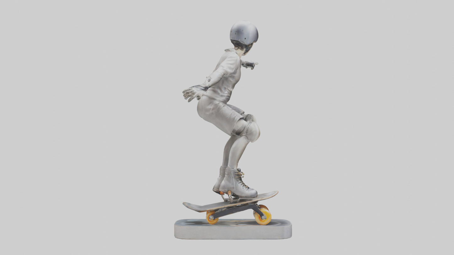 3D model Rollerblader Performing Trick statue model VR / AR / low-poly