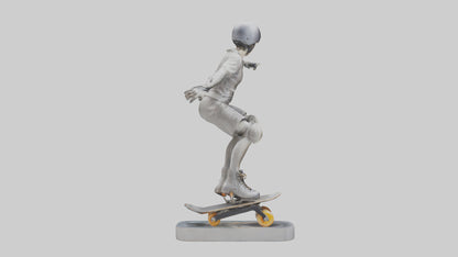 3D model Rollerblader Performing Trick statue model VR / AR / low-poly