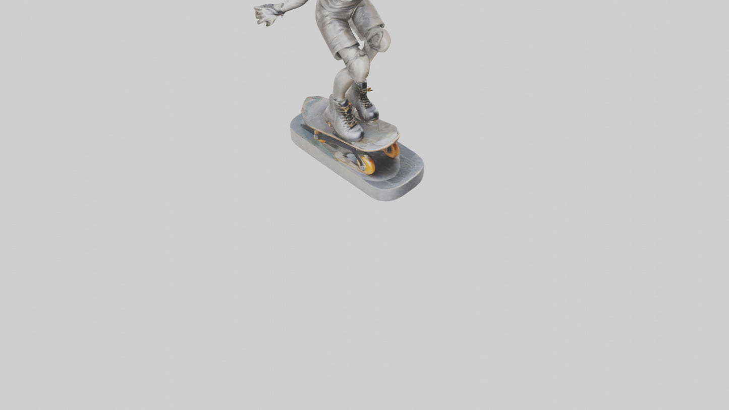 3D model Rollerblader Performing Trick statue model VR / AR / low-poly