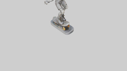 3D model Rollerblader Performing Trick statue model VR / AR / low-poly